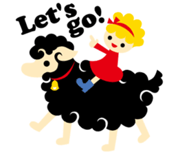 Cute girl & animals,for daily greeting sticker #7561216