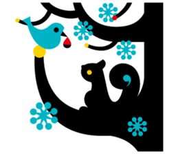 Cute girl & animals,for daily greeting sticker #7561237