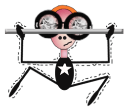 TAIWANESE Japanese glasses girl yoga sticker #7567108