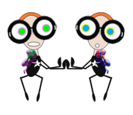 TAIWANESE Japanese glasses girl yoga sticker #7567136