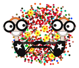 TAIWANESE Japanese glasses girl yoga sticker #7567137