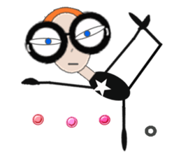 TAIWANESE Japanese glasses girl yoga sticker #7567138