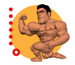 Bodybuilder Posing Sticker sticker #7567596