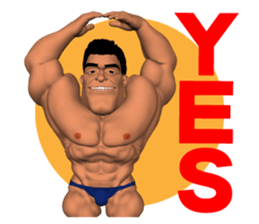 Bodybuilder Posing Sticker sticker #7567614