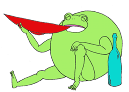 Round Frog and Rabbit sticker #7568674