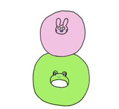 Round Frog and Rabbit sticker #7568696
