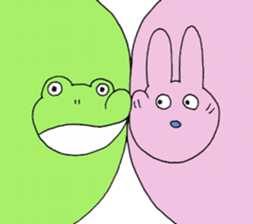 Round Frog and Rabbit sticker #7568697