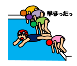 A girl who likes swimming sticker #7568786