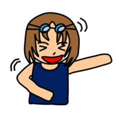 A girl who likes swimming sticker #7568801