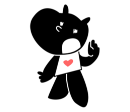 black cat with pretty heart sticker #7571175