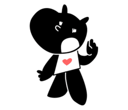 black cat with pretty heart sticker #7571175