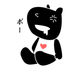 black cat with pretty heart sticker #7571176