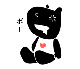 black cat with pretty heart sticker #7571176