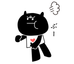 black cat with pretty heart sticker #7571177