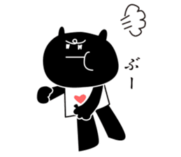 black cat with pretty heart sticker #7571177