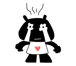 black cat with pretty heart sticker #7571184