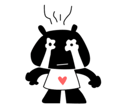 black cat with pretty heart sticker #7571184