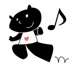 black cat with pretty heart sticker #7571186