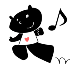 black cat with pretty heart sticker #7571186