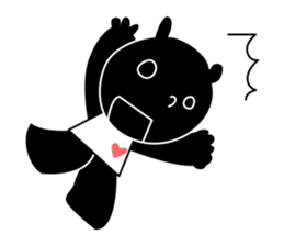 black cat with pretty heart sticker #7571187