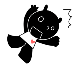black cat with pretty heart sticker #7571187