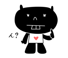black cat with pretty heart sticker #7571188