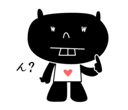 black cat with pretty heart sticker #7571188