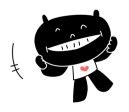 black cat with pretty heart sticker #7571189