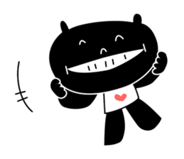 black cat with pretty heart sticker #7571189
