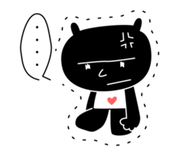 black cat with pretty heart sticker #7571190