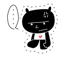 black cat with pretty heart sticker #7571190
