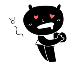 black cat with pretty heart sticker #7571194