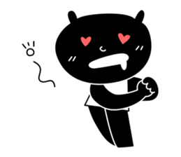 black cat with pretty heart sticker #7571194