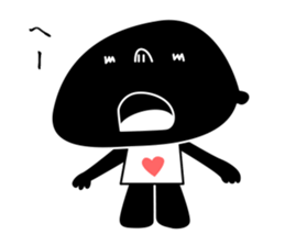 black cat with pretty heart sticker #7571196