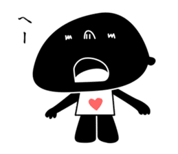 black cat with pretty heart sticker #7571196