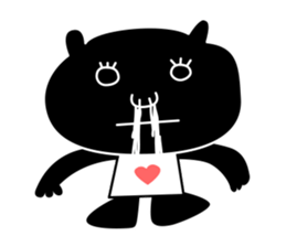 black cat with pretty heart sticker #7571197