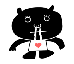 black cat with pretty heart sticker #7571197