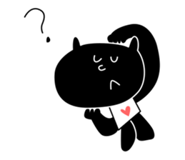 black cat with pretty heart sticker #7571201