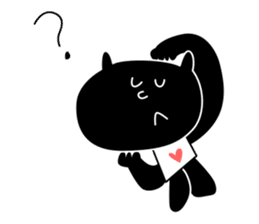 black cat with pretty heart sticker #7571201
