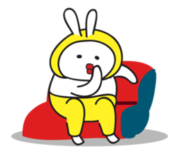 A Rabbit with yellow suit sticker #7579993