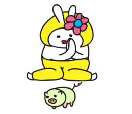 A Rabbit with yellow suit sticker #7580013