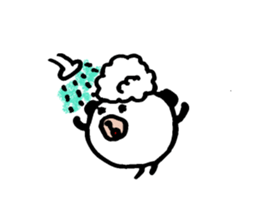 Round panda and pig sticker #7583142