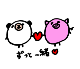 Round panda and pig sticker #7583155