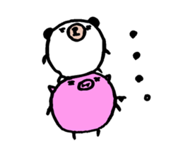 Round panda and pig sticker #7583158