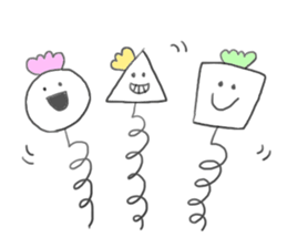 smiley circle square triangle 2 sticker #7585503