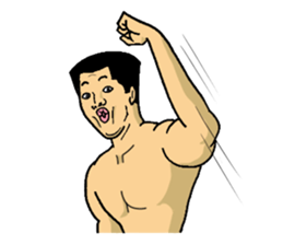 Physial Beauty!! Crew cut man "Kakuda" sticker #7585836