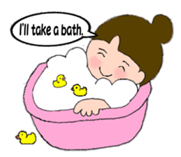 A girl with pigtails hair.(English ver.) sticker #7586900