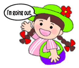A girl with pigtails hair.(English ver.) sticker #7586901