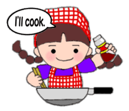 A girl with pigtails hair.(English ver.) sticker #7586902