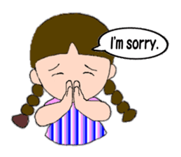 A girl with pigtails hair.(English ver.) sticker #7586903